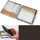 Faux Leather Black Cigarette Storage Case, Recipiente para Isqueiro, Metal Frame, 1 Pc