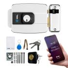 Fechadura Elétrica Inox Com Tag HDL C90 Control Abertura p/ Dentro Cilindro Ajustável App Bluetooth