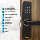 Fechadura Para Porta de Madeira Miami Smart Digital Biométrica Eletrônica Primebras