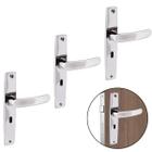 Fechadura Para Porta Interna Aço Inox Cromado Kit 05 Un