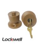 Fechadura Porta Divisória Tubular Lockwell 90mm Ocre Abs