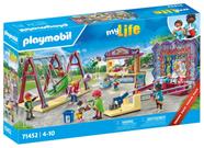 Feira de diversões Toy Playmobil com 8 bonecos, navio giratório e lanchonete