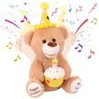 Feliz aniversário do bicho de pelúcia Teddy Bear Hopearl com música