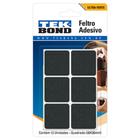 Feltro protetor adesivo quadrado 30 mm preto com 12 unidades - TekBond