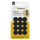 Feltro Protetor Preto Redondo 20x3mm - 24 peças - UTIMEX