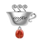 Feminino 925 Prata Coração Vermelho Xícara De Café Pingente Caber Pandora Pulseira Original Grânulo