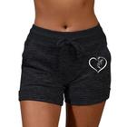 Feminino Cintura Alta Oversize Impresso Elástico Casual Esporte Fitness Correndo Shorts Verão