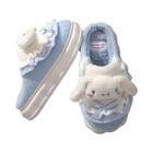 Feminino Inverno Pelúcia Antiderrapante Sanrio Hello Kitty Kuromi Cinnamoroll My Melody Chinelo