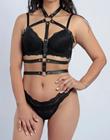  feminino top harness couro