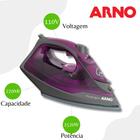 Ferro a Vapor Arno Powergliss com Base X Glide - FPO1 - 110V