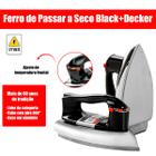 Ferro de Passar a Seco Classico e Portatil Black+Decker VFA1110TM2 Preto 127V 1110W