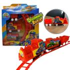 FERRORAMA INFANTIL MINI TREM ELETRICO HERO SQUAD LOCOMOTIVA TRILHOS A PILHA