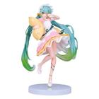 Figura Anime Hatsune Miku - 20cm - Branca e Rosa - Decoração Kawaii para Carro