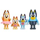 Figura Bluey The Show, pacote com 4 unidades, Bingo Chilli & Bandit, 6-7,5 cm