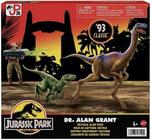 Figura de ação Mattel Jurassic Park Dr. Alan Grant com dinossauro