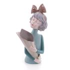 FIGURA DECORATIVA DE RESINA BONECA C/CACHEPO 12,5x11x23cm