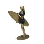 Figura Decorativa Estatueta Mulher Surfista 25 X 15 X 7 Cm - MABRUK