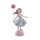 Figura Decorativa Resina Wolff Boneca com Balão Rosa