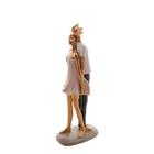 Figura Decorativa Royal Resina Casal Dourado 11x7x30cm