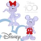 Figura Disney 100 Anos Bonecos Mickey e Minnie Mouse Crystal