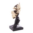 Figura Enfeite De Mesa Decorativo Face Wolff Resina Dourada/Preta - rojemac