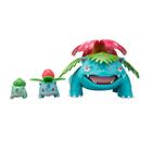 Figuras de ação Pokémon Select Evolution Bulbasaur, Ivysaur e Venusaur