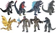 Figuras de ação TWCare atacando King Kong vs Godzilla x8