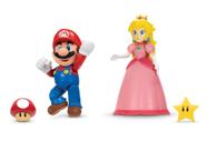 Figuras Super Mario e Peach - Pacote com 4 Personagens Nintendo