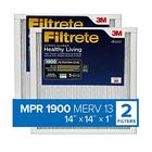 Filtrete 14x14x1, Filtro de Ar do Forno AC, MPR 1900, Healthy Living Ultimate Allergen, 2-Pack (dimensões exatas 13.781 x 13.813 x 0,84)