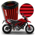 Filtro Ar Esportivo Ducati Hypermotard 1100 Ano 2018 a 2022 Cilindradas CC Lavavel reutilizável Potencia