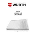 Filtro cabine honda civic / crv - wurth