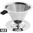 Filtro Coador De Café Inox 103 Grande Reutilizável Pour Over Sem Uso De Papel