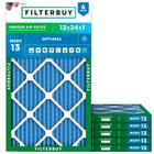 Filtro de filtro 12x24x1 Filtro de ar MERV 13 Defesa Ideal (6-Pack), Substituição de filtros de ar do forno HVAC AC (Tamanho real: 11,38 x 23,38 x 0,75 polegadas) - Filterbuy