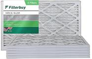 Filtro de filtro 14x24x1 Filtro de ar MERV 8, Filtros de forno HVAC AC Plissados (6-Pack, Prata) - Filterbuy