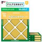 Filtro de filtro 16x20x1 Filtro de ar MERV 11, Filtros de forno Cíndis Plissado HVAC (4-Pack, Ouro)