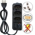 Filtro de Linha 3 Tomadas Régua 110/220v Bivolt Universal C/ Protetor Descarga de Energia