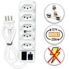 Filtro de Linha 5 Tomadas Preto ou Branco Régua 110/220v Bivolt Universal C/ Protetor Descarga de Energia
