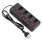 Filtro de Linha com Disjuntores Rearmáveis Individuais 4 Tomadas Preto - Force Line