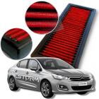 Filtro Esportivo Ar Citroen C4 Lounge 1.6 Thp ano 2014 a 2024 Turbo Rs Sedan Exclusive Tendance Feel Live Business flex Shine Origine S Lavável - RS FILTER Reutilizável 2015 2016 2017 2018 2019 2020 2021