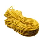 Fio Cordão de Couro-Ecológico Trançado Amarelo 3mm 50 Metro 350g