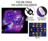 Fio de Fada 100Leds Bivolt Pisca Luz Colorido de Natal 10m - Multiart Christmas