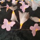 Fio De Luz - Luz De Fada Flor E Borboleta Rosa 50 Leds Pilha - Crie Casa