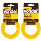 Fio de Nylon 3mm x 10m Roçadeira Cortador Grama VONDER 2 Un