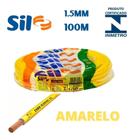 Fio Elétrico 1.5mm Sil Flexível 750V Rolo Com 100 Metros Amarelo