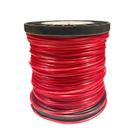 Fio Nylon Roçadeira 2kg 2.5mm Vermelho Quadrado Bobina Fuzil