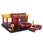 Fire Station Bombeiros Garagem 02 Carro Brinquedo Infantil