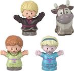 Fisher-Price Little People Disney Frozen Young Anna e Elsa & Friends, conjunto de 4 personagens para crianças e crianças pré-escolares