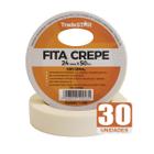 Fita Adesiva Crepe Papel 24Mm X 50M C/30 Rolos 24X50