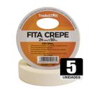 Fita Adesiva Crepe Papel 24mm X 50m C/5 Rolos 24x50