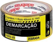 FITA ADESIVA PARA DEMARCAÇÃO DE SÓLO ZEBRADA 48mm X 14m - Adelbras